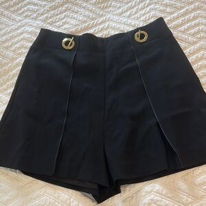 NWT 10 Crosby Derek Lam Black Pleated High Waist Shorts